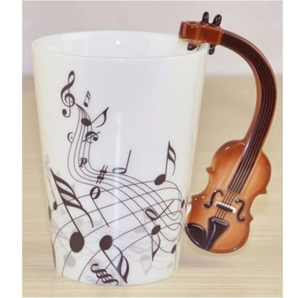 Violin Notes Pattern Freedom Style Ceramic Mugs
