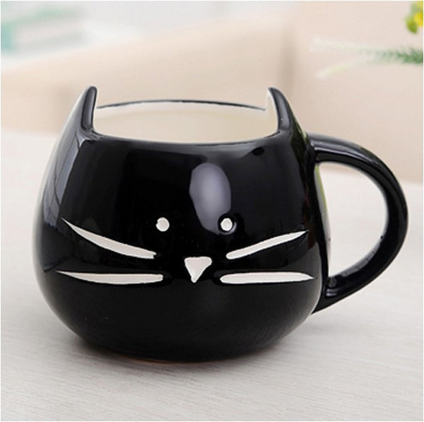 Coffee Cup White Cat Animal Milk Cup